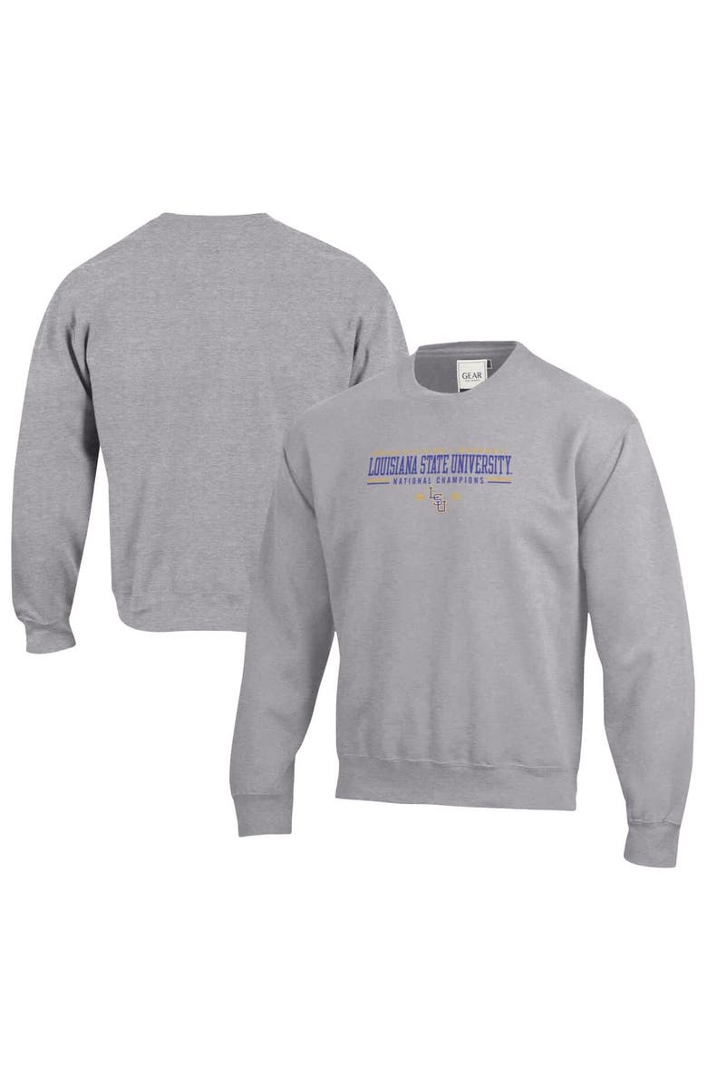 GEAR FOR SPORTS Men's Heather Gray LSU Tigers 2025 NCAA Baseball Men's College World Series Champions Pullover Sweatshirt, Alternate, color, 