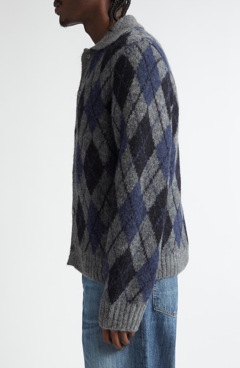 OUR LEGACY Evening Argyle Alpaca Blend Cardigan, Alternate, color, 