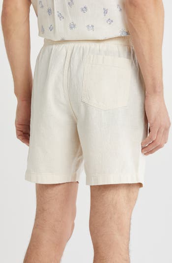 Linen & Cotton Blend Drawstring Shorts