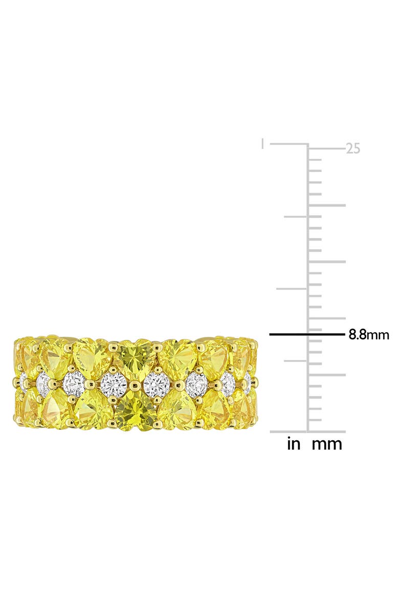 Lab Created Yellow Sapphire Heart Eternity Ring, Alternate, color, YELLOW