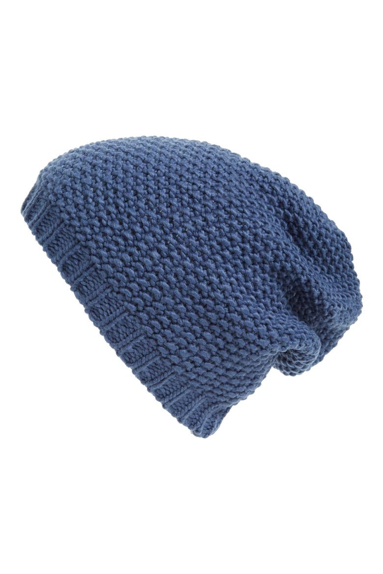 Basket Knit Slouchy Beanie, Main, color, BLUE VINTAGE