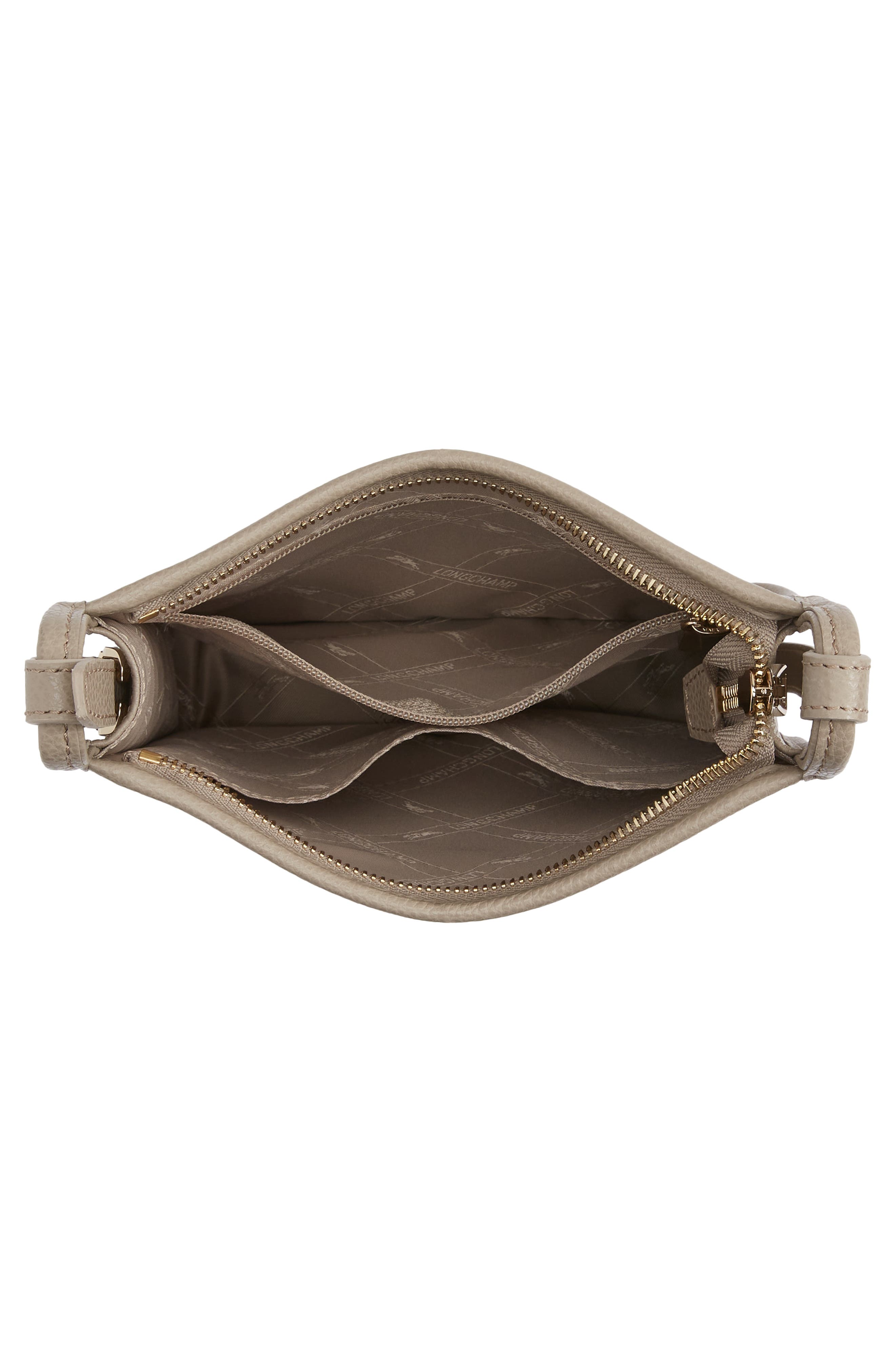 Longchamp Small Le Foulonné Leather Crossbody Bag, Alternate, color, Turtle Dove