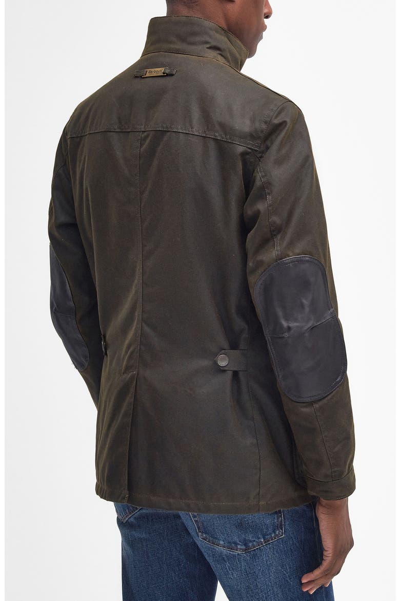 Ogston Water Resistant Waxed Cotton Jacket with Removable Quilted Bib, Alternate, color, OLIVE I