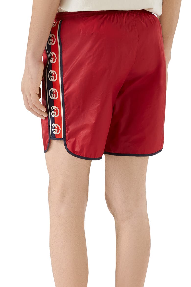 Waterproof Nylon Swim Trunks, Alternate, color, MULBERRY