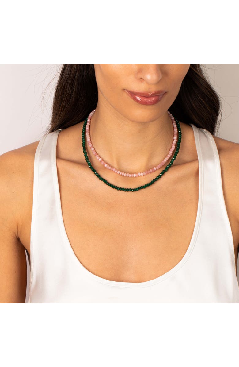 BY ADINA EDEN Colored Bead Choker Necklace, Alternate, color, Emerald Green