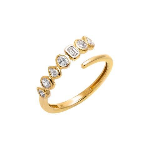 Lab Grownd Diamond Multishape Claw Wrap Ring 14K