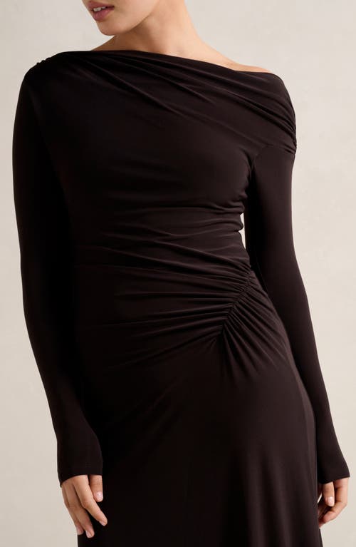 Ever New Dixie One-shoulder Long Sleeve Ruched Maxi Dress In Purple