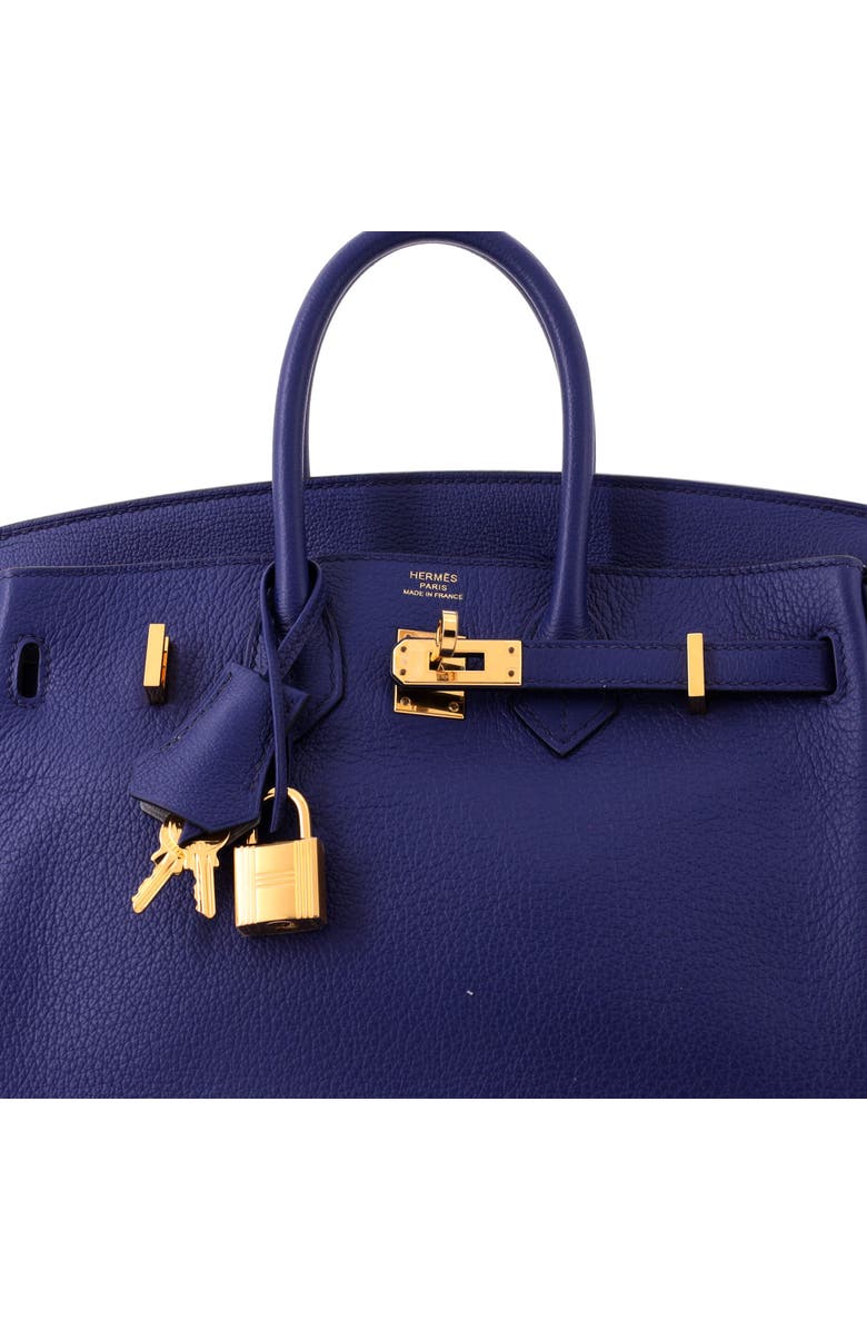 Pre-Owned Hermes Birkin Handbag Verso Novillo with Gold Hardware 25, Alternate, color, Verso-Bleu Saphir/Gris Mouette