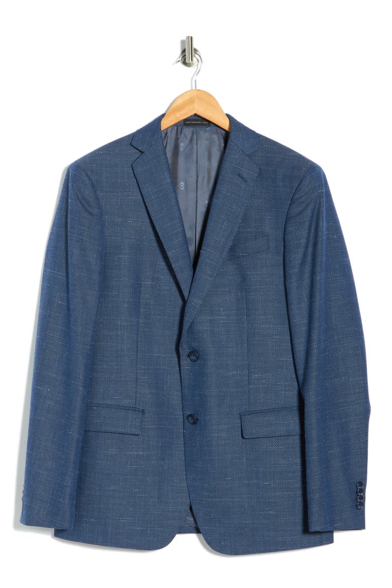 Plaid Knit Sport Coat, Alternate, color, BLUE