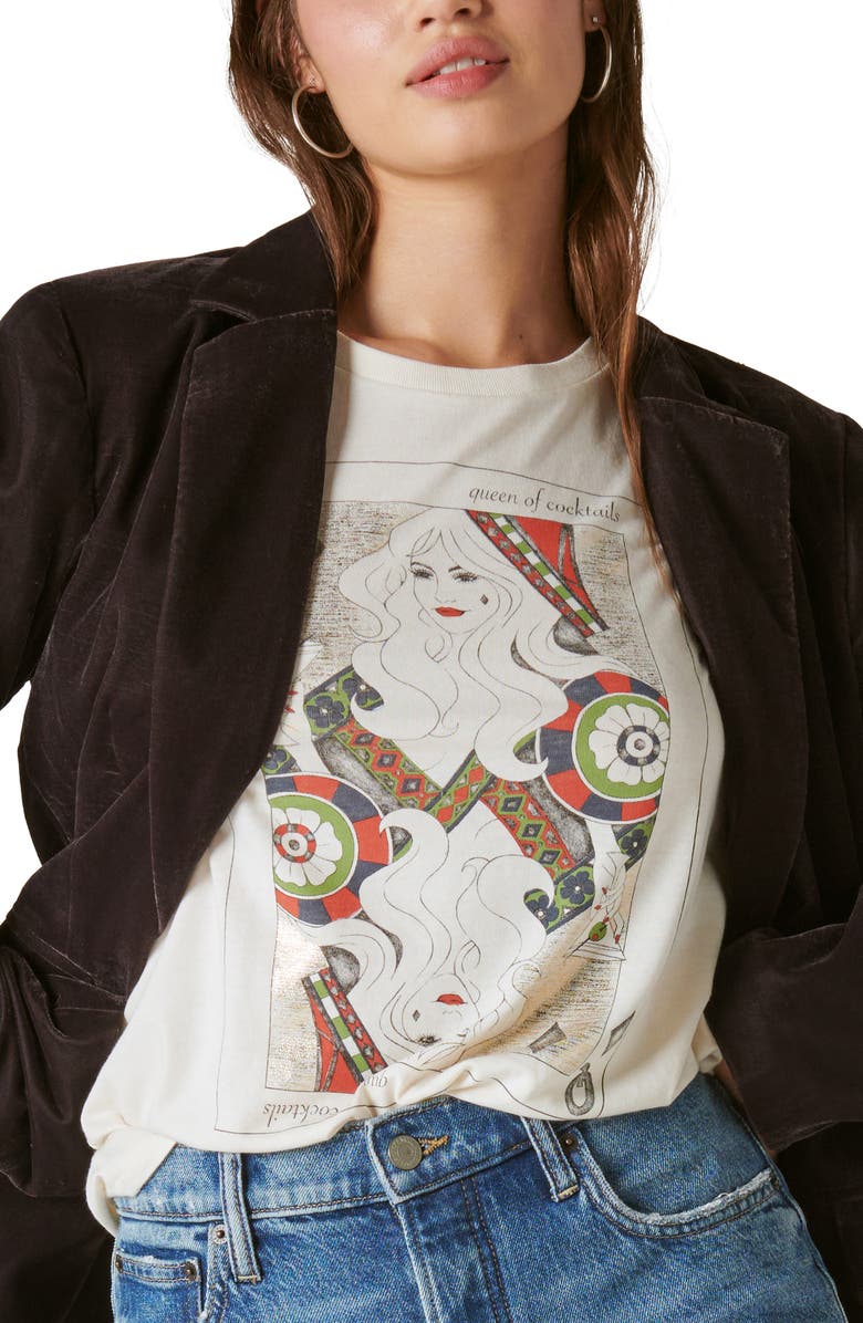 Lucky Brand Queen of Cocktails Graphic T-Shirt, Alternate, color,