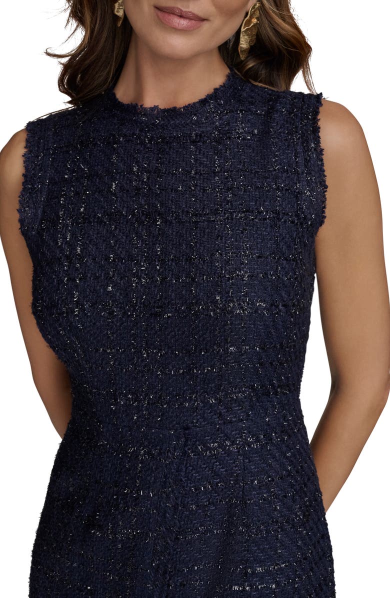 Donna Karan New York Tweed Sheath Dress, Alternate, color, Indigo