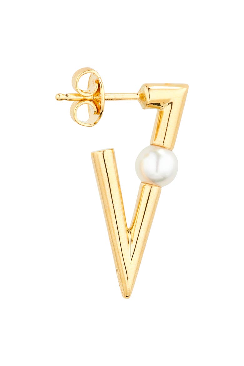 Akoya Pearl Triangular Earrings, Alternate, color, 18KY