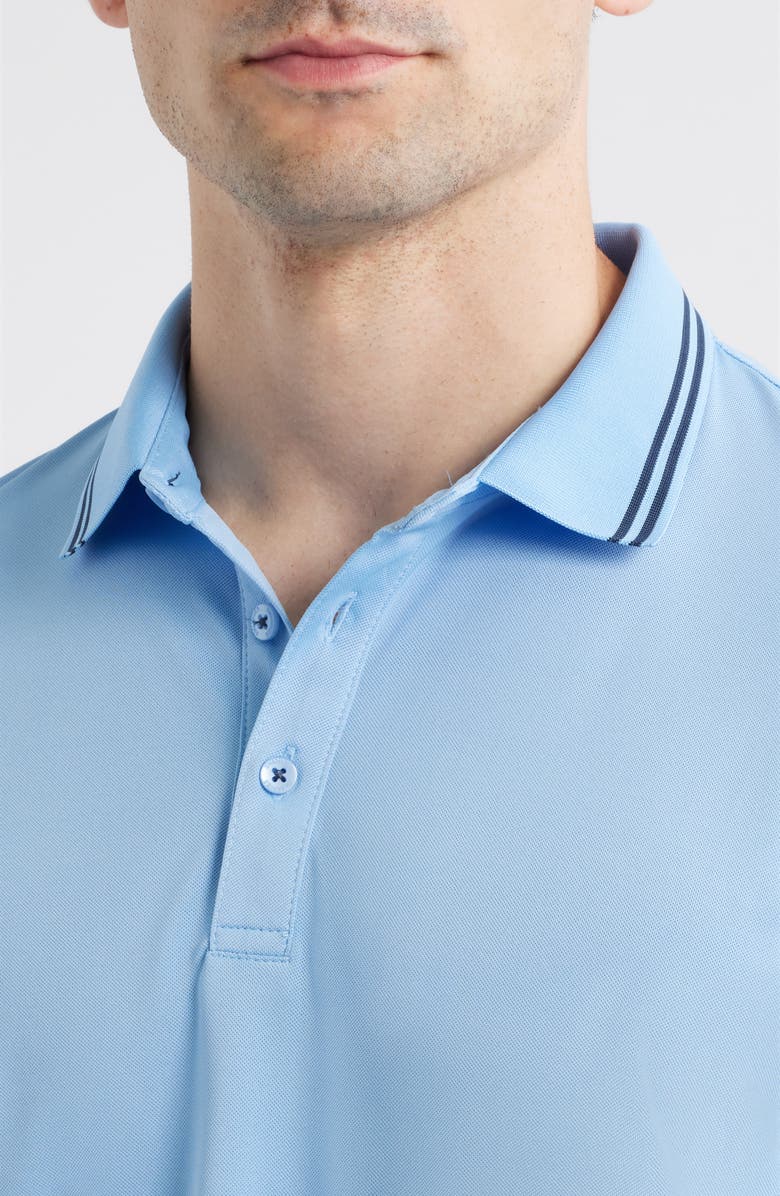 Swannies Thatcher Tipped Performance Polo, Alternate, color, Periwinkle