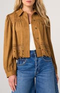 Liverpool Los Angeles Puff Sleeve Laser Cut Jacket