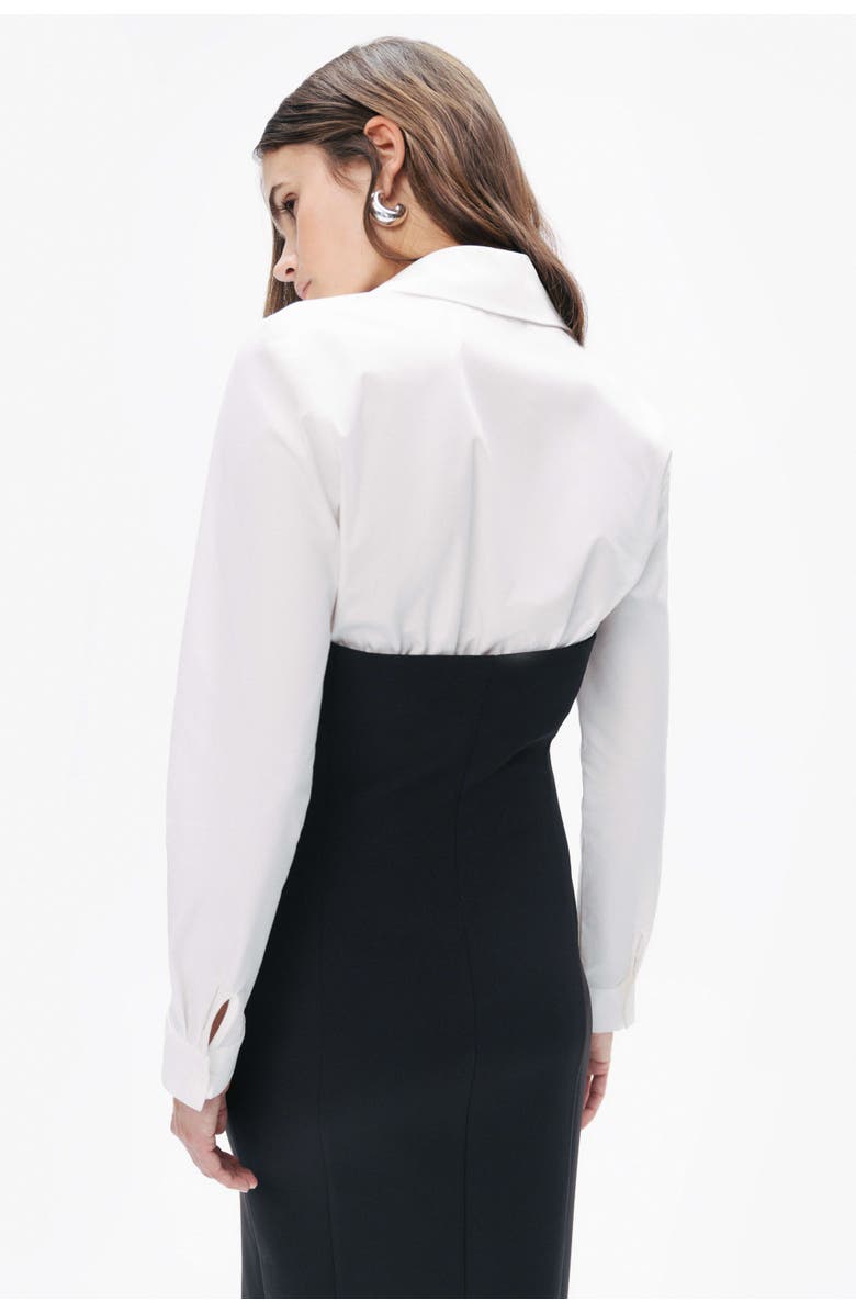 Nocturne Shirt Detail Midi Dress, Alternate, color, 