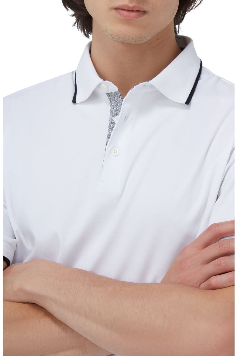 Tipped Contrast Collar Polo, Alternate, color, WHITE