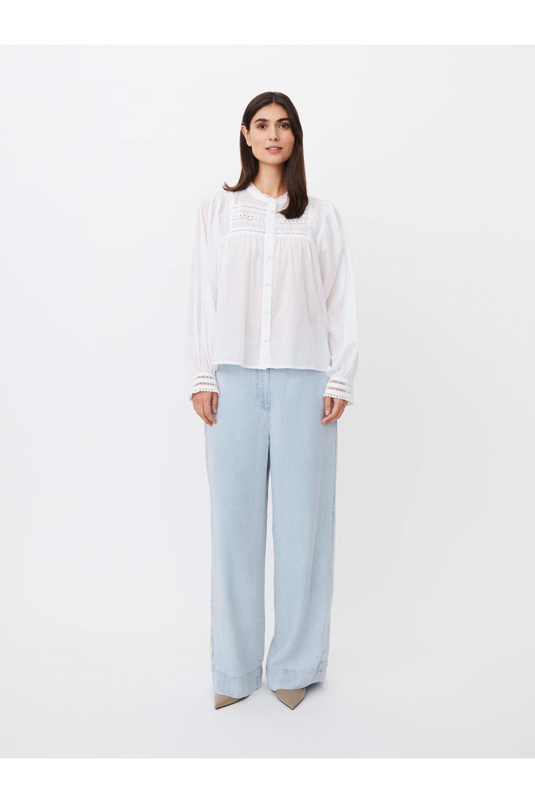Maizoria Mandarin Collar Blouse, Alternate, color, White