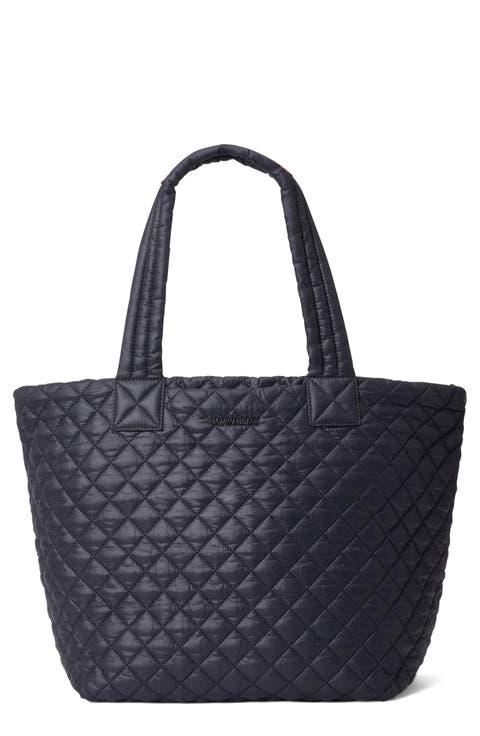 Medium Metro Deluxe Diamond Quilted Nylon Tote