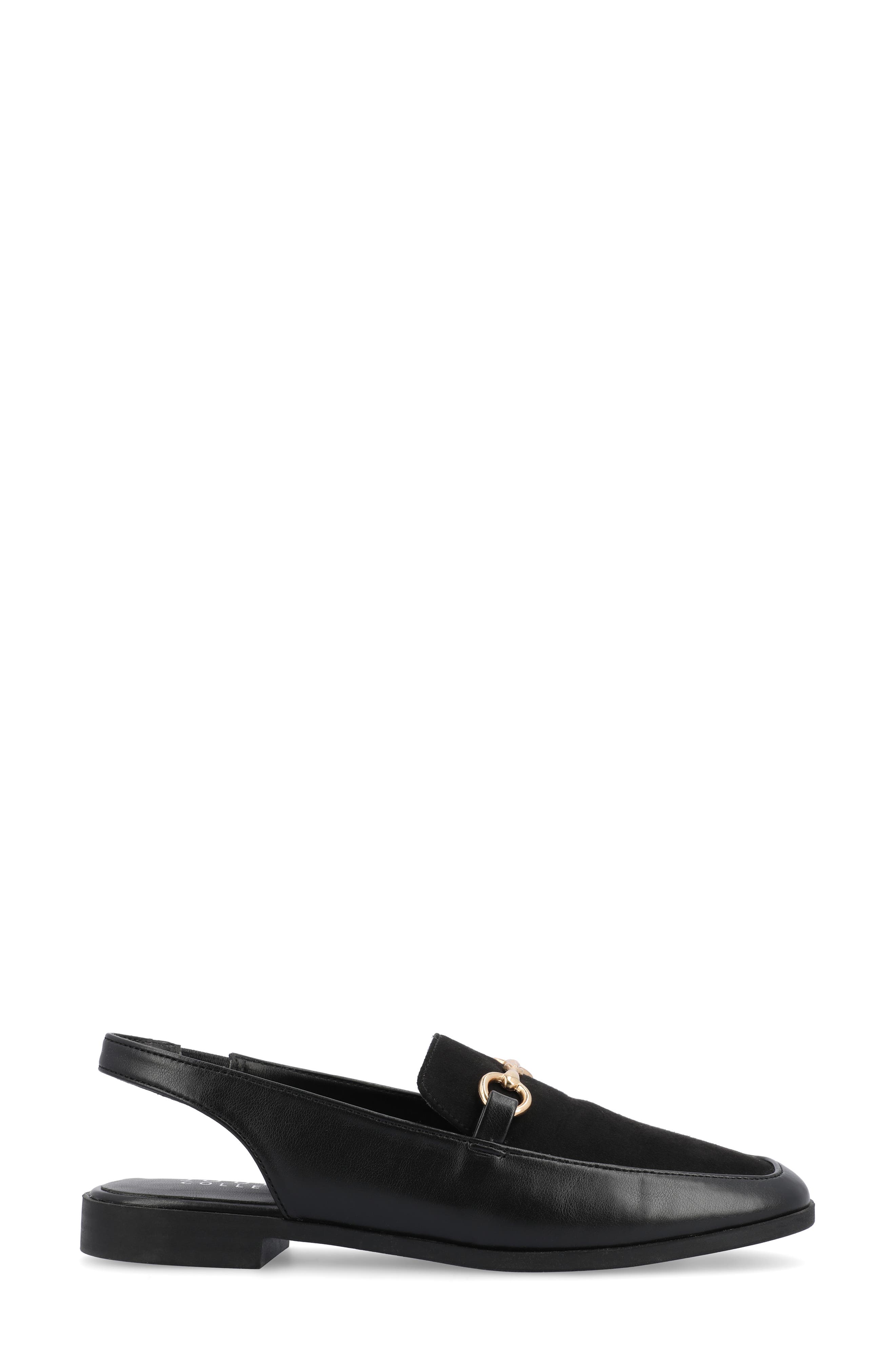Journee Collection Lainey Slingback Flat, Alternate, color, Black