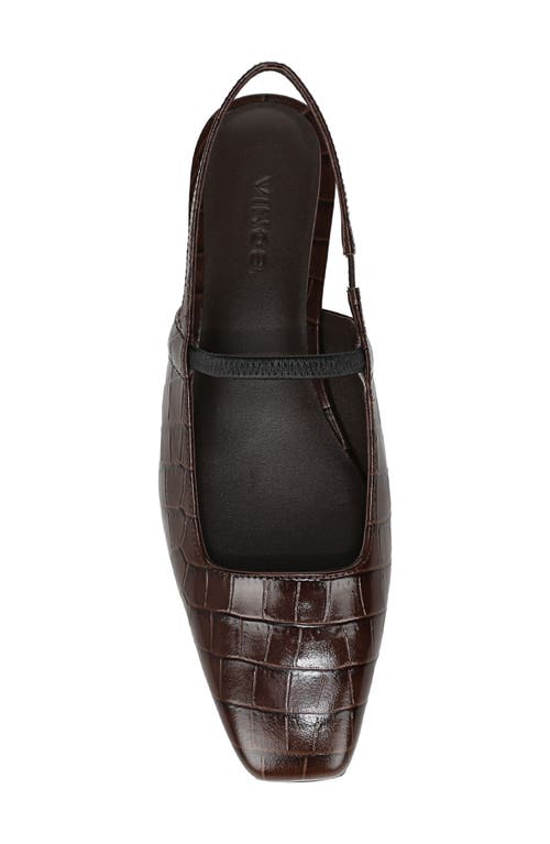 Vince Venice Croc-embossed Leather Slingback Flats