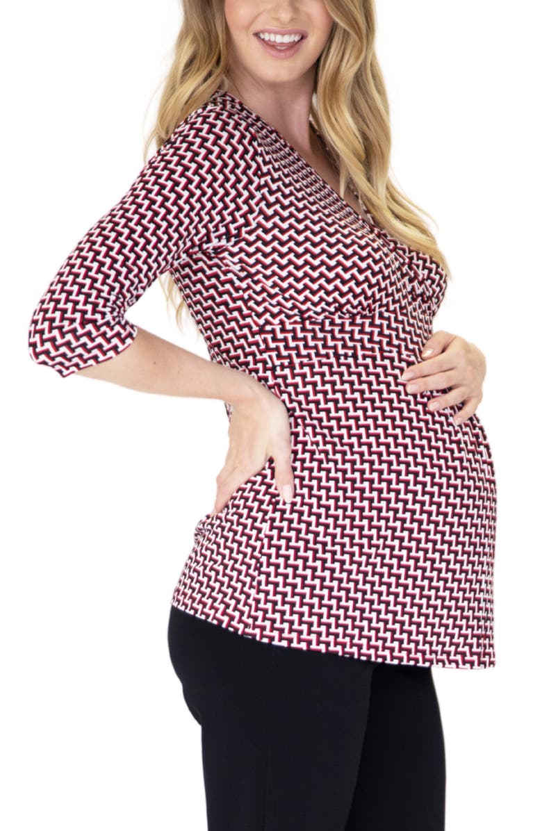 Angel Maternity Surplice Maternity/Nursing Top, Alternate, color, 