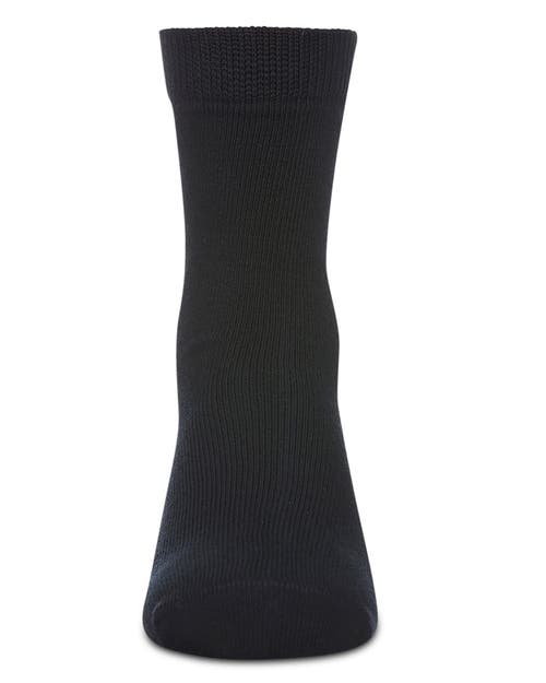 Memoi Kids' Basic Cotton Blend Crew Socks In Blue