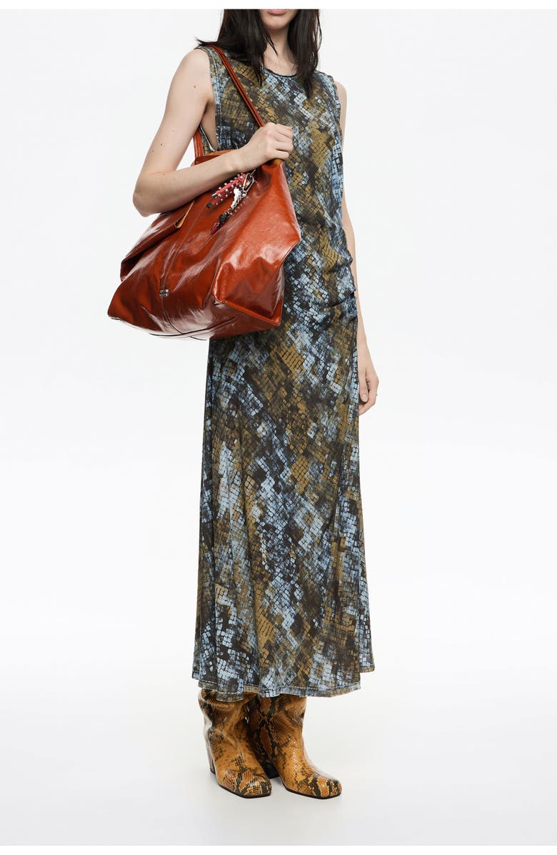 Bimba y Lola Snake Ruched Dress, Alternate, color, Snake Khaki