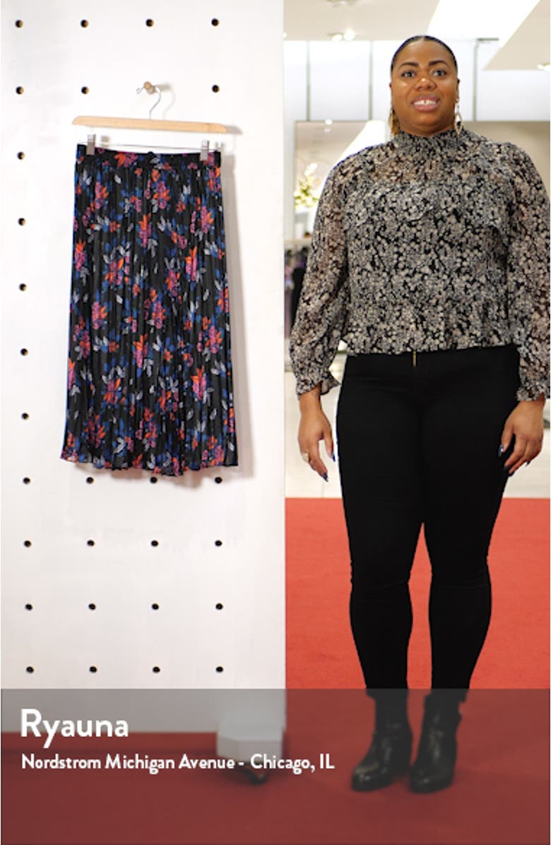 Pleated Woven Midi Skirt, sales video thumbnail