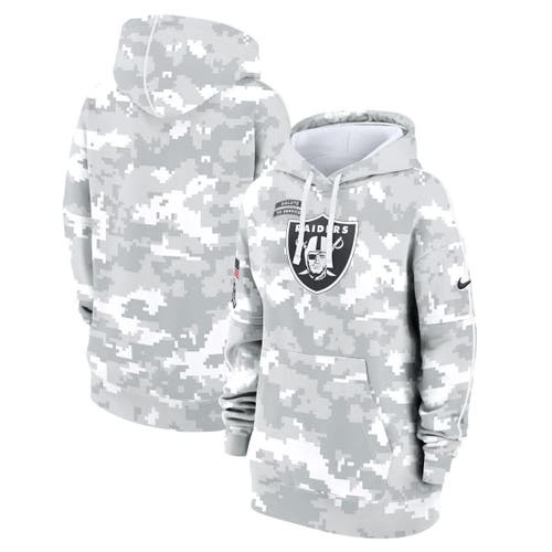 Nike Las Vegas Raiders Salute To Service Primary Edge Club  Women's Nfl Pullover Hoodie In Arctic Camo