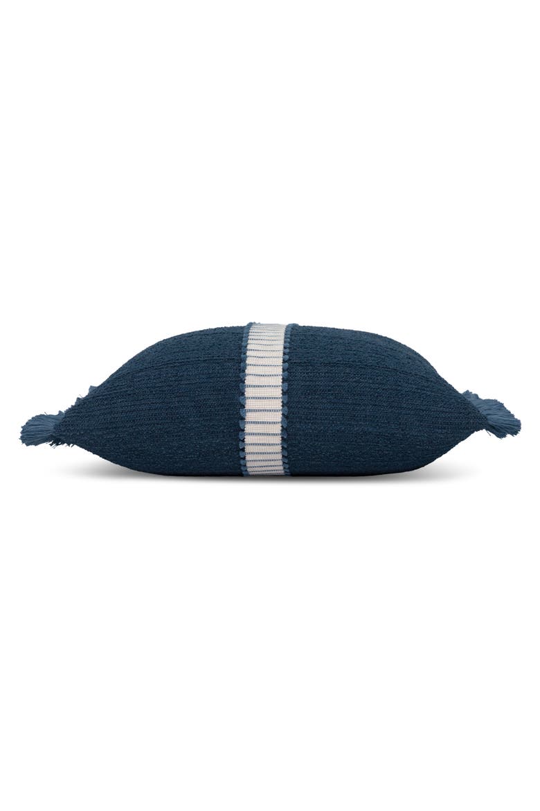 Deluxe Boucle Textured Indoor & Outdoor Woven Accent Pillow, Alternate, color, Indigo