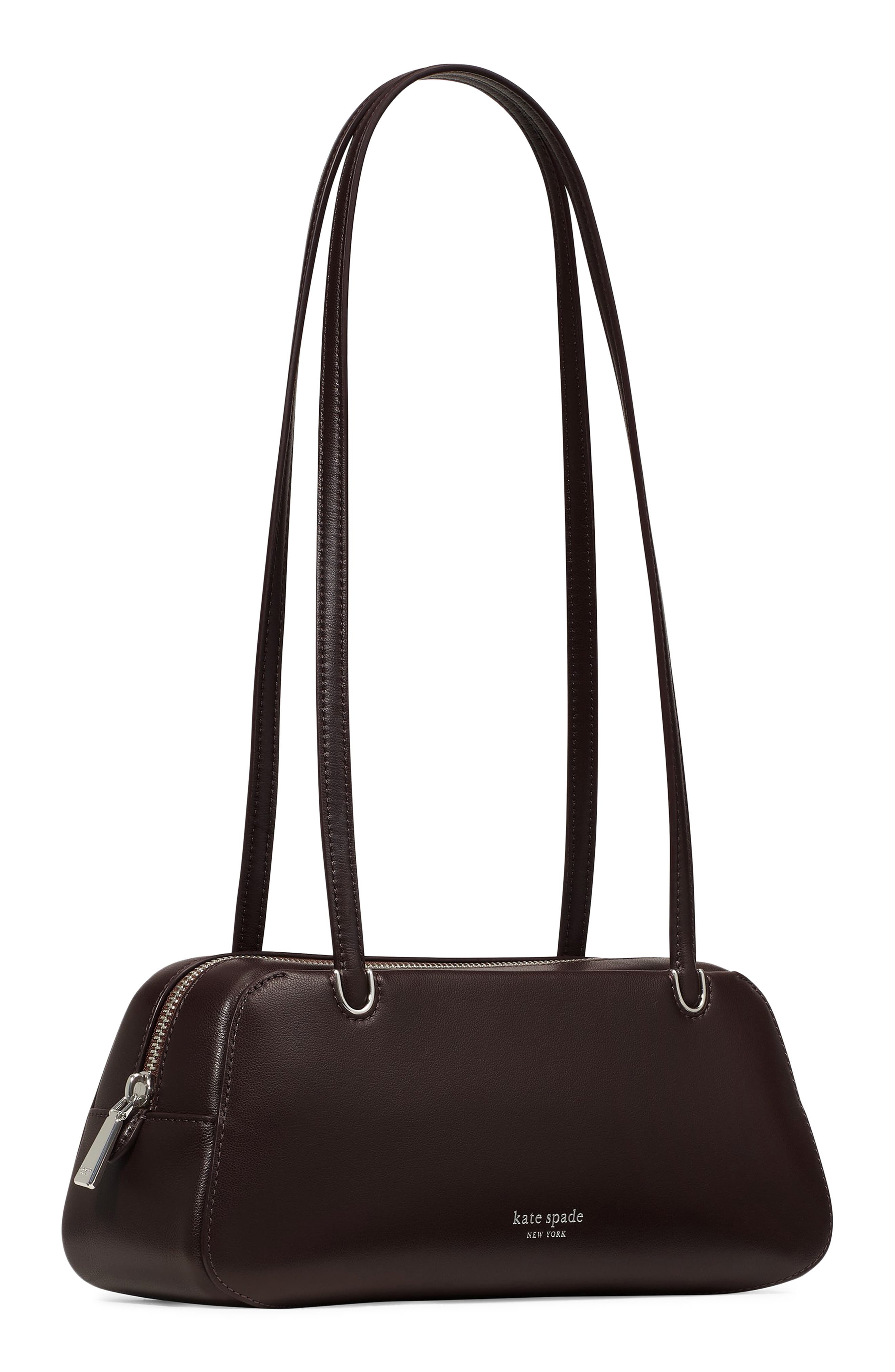 Kate Spade New York grace fine grain leather shoulder bag, Alternate, color, Hot Fudge