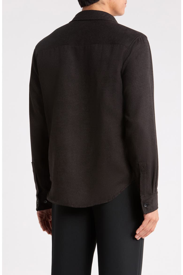 Chevron Button-Up Shirt, Alternate, color, BLACK