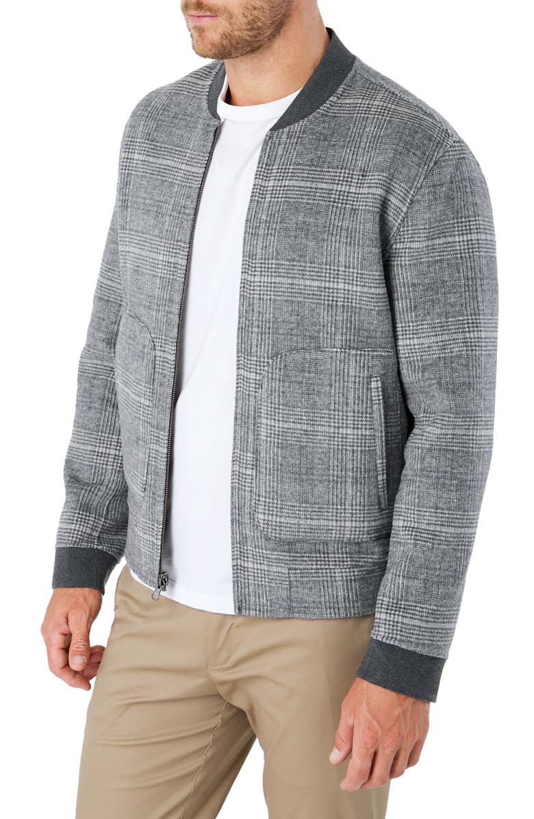 7 Diamonds Glasgow Slim Fit Reversible Wool Blend Bomber Jacket, Alternate, color,