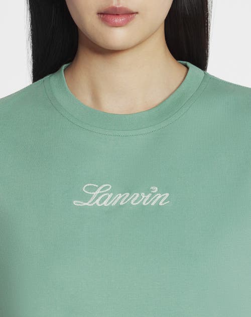 Lanvin Embroidered T-shirt In Vert De Gris