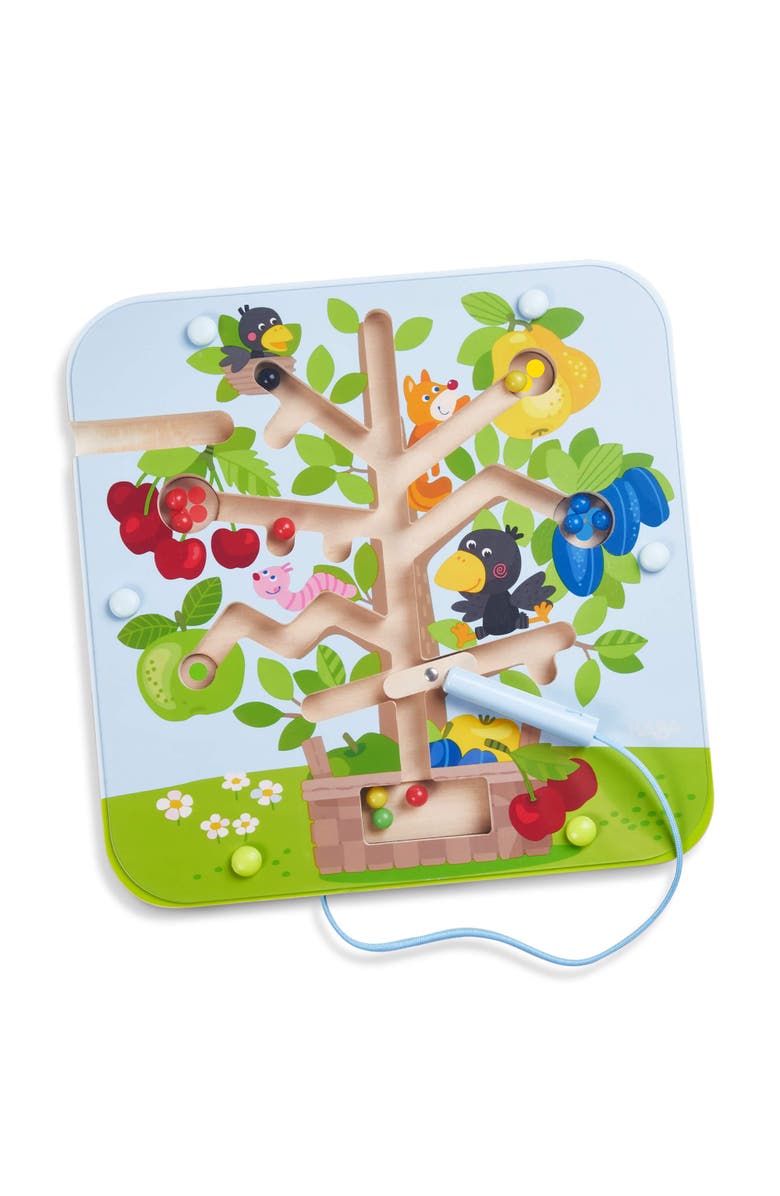 HABA Busy Board for Toddlers 2-4 Orchard Magnetic Maze Puzzle Game, Toddler Travel Toys & Montessori Toys, Main, color, Multi