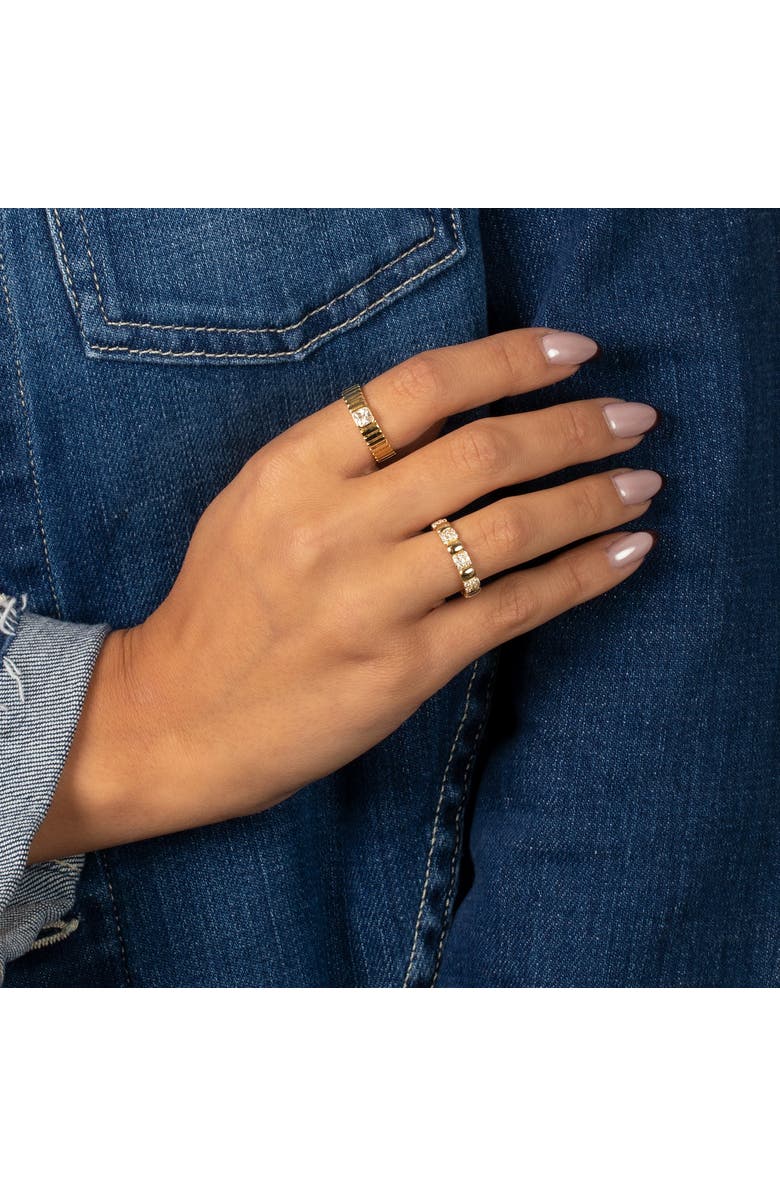 BY ADINA EDEN Pave X Solid Rectangle Band Ring, Alternate, color, 