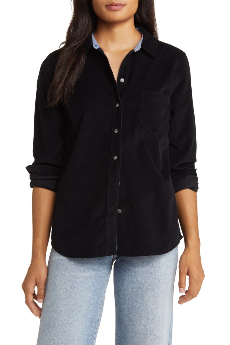 Coasta Women's Corduroy Shirt, Main, color, BLACK