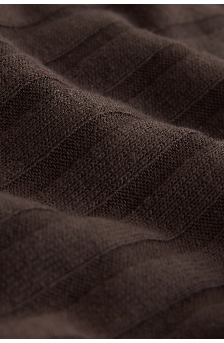 NEXT Long Sleeve Rib Maxi Dress, Alternate, color, Brown