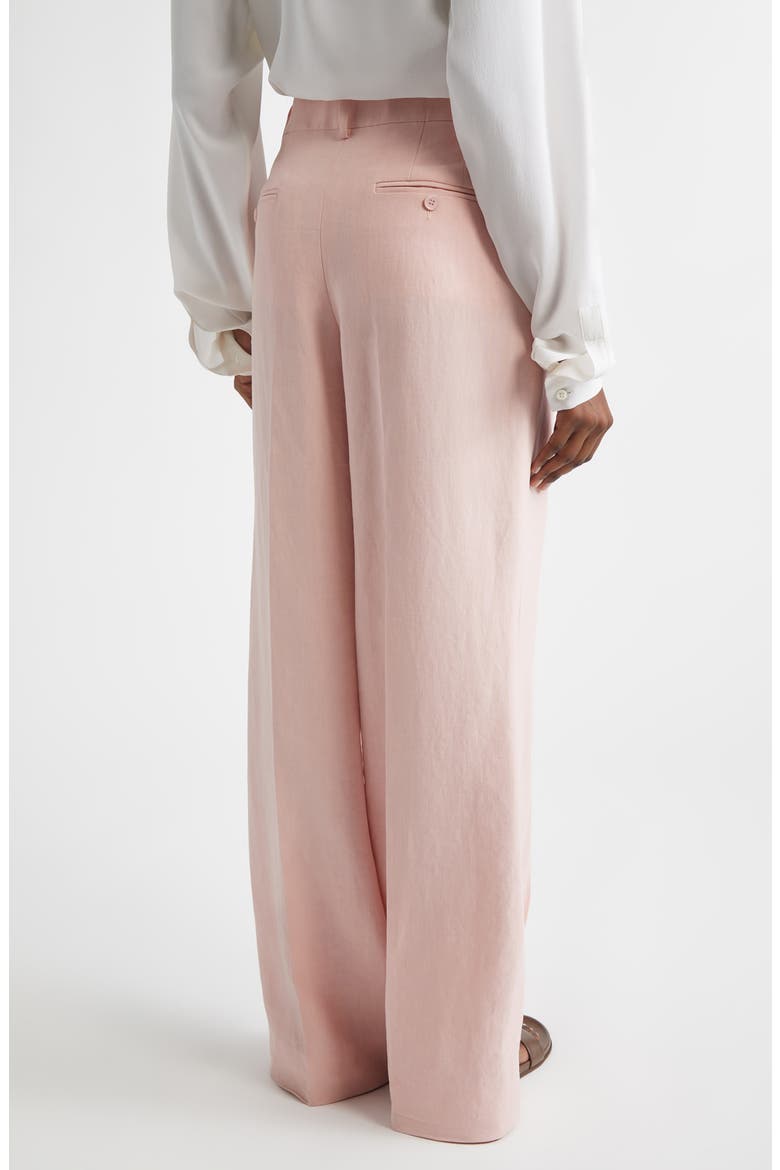 Pleated Linen Wide Leg Pants, Alternate, color, QUARTZ