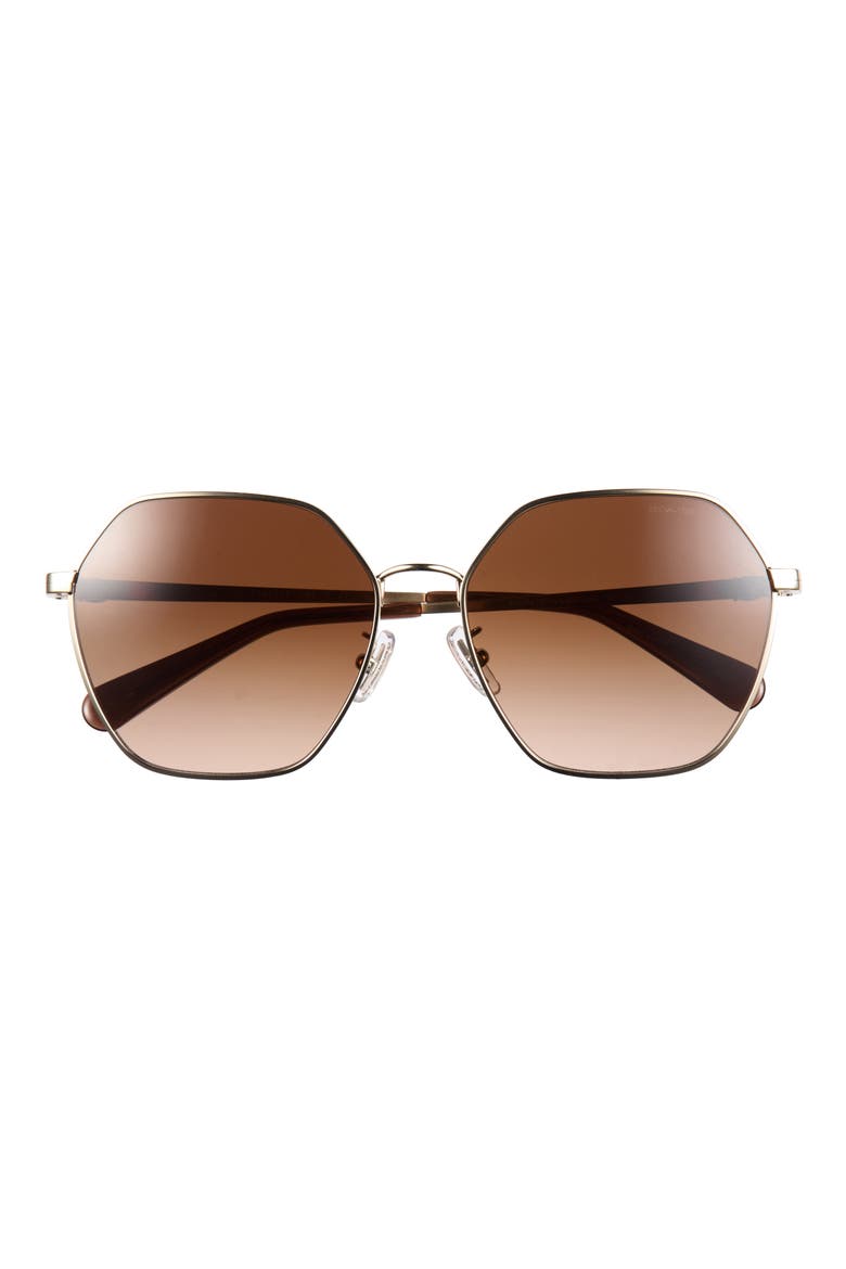 58mm Irregular Sunglasses, Main, color, SHINY LIGHT GOLD / BROWN