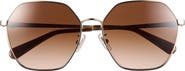 COACH 58mm Irregular Sunglasses