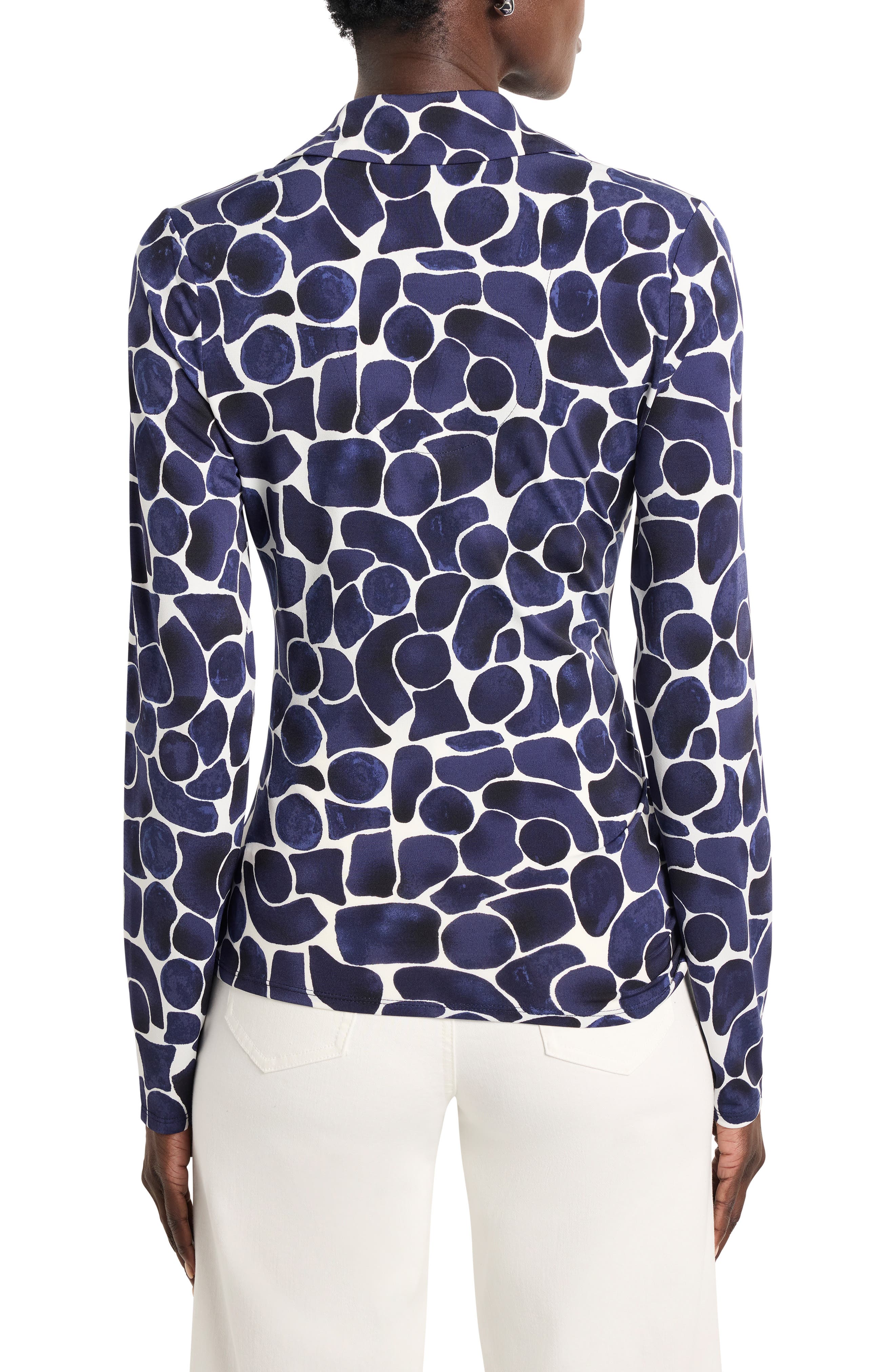 Geo Pebble Faux Wrap Top - image 2
