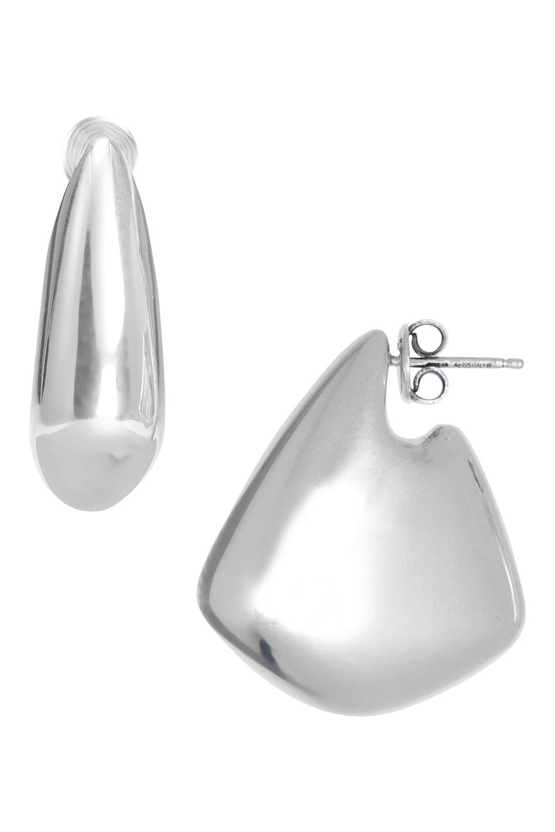 Small Vahuo Fin Earrings, Main, color, 8117 SILVER