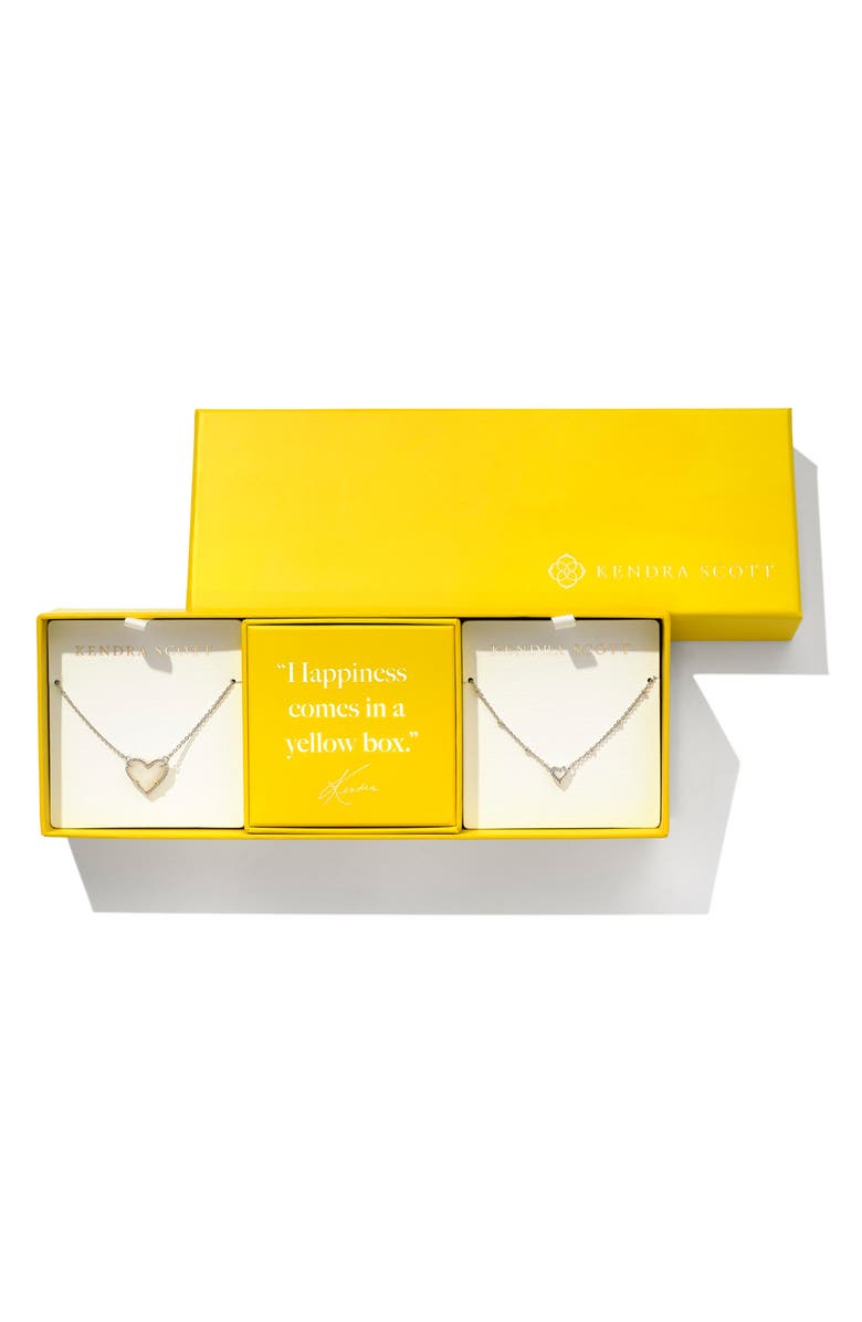 Kendra Scott Ari 2-Piece Pendant Necklace Gift Set, Main, color, Silver Ivory Mother Of Pearl