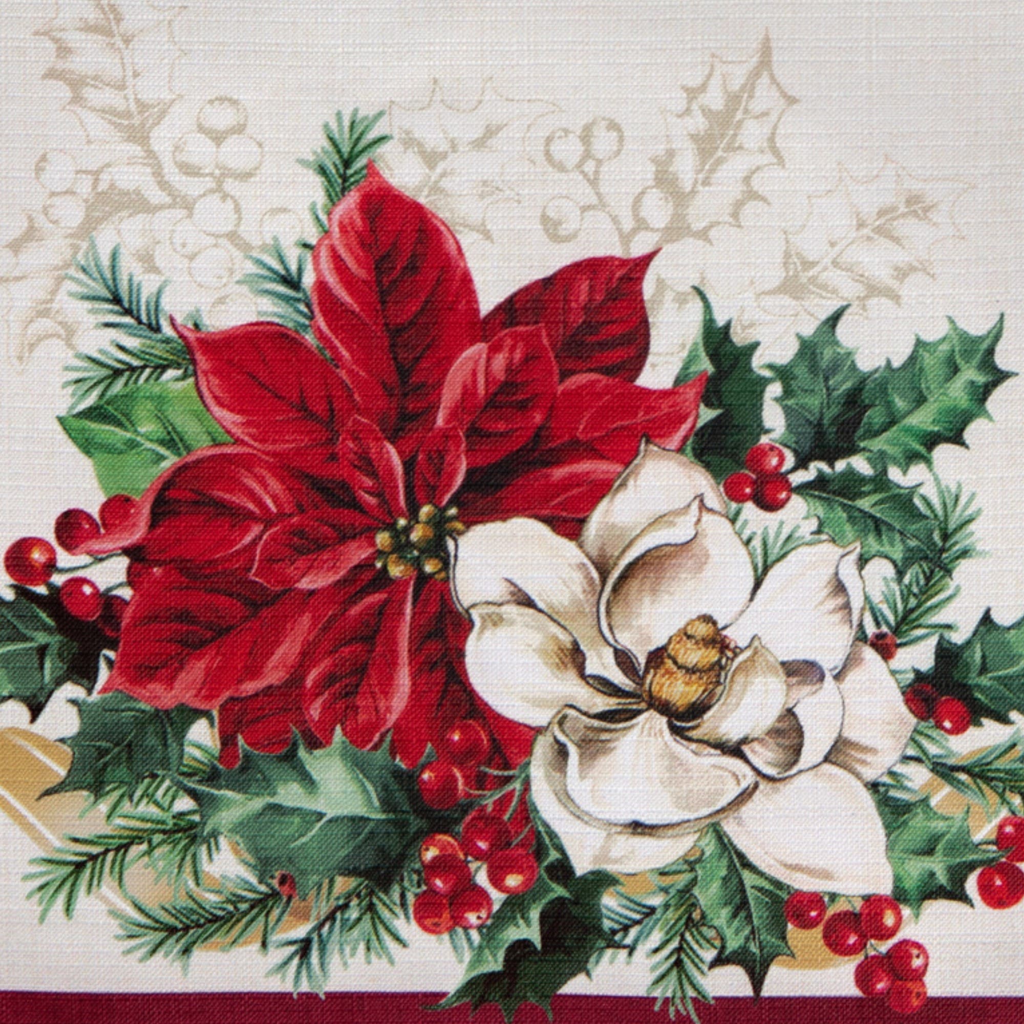 Threadmade Poinsettia Garlands Engineered Table Runner | Nordstrom