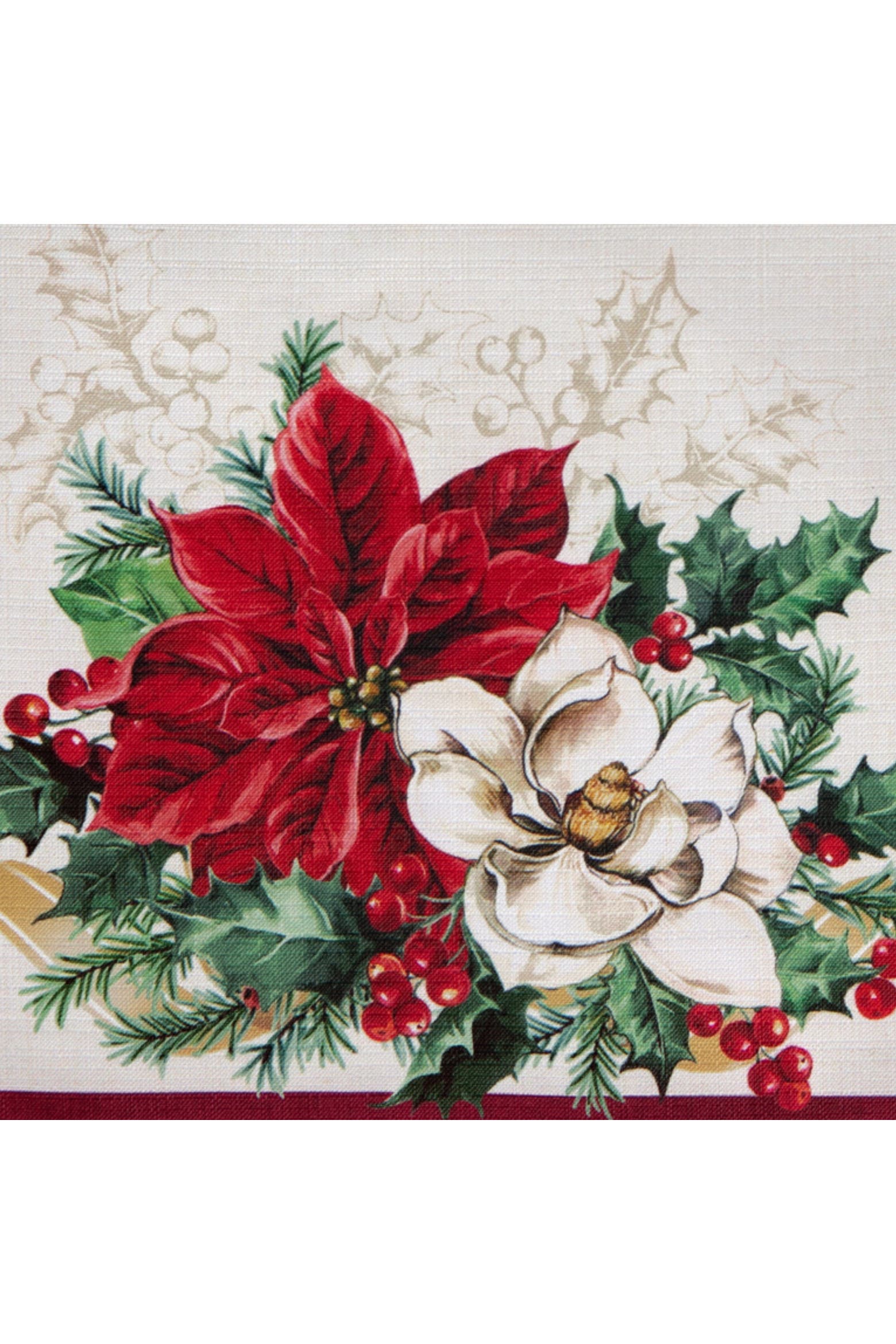 Engineered Cloth Threadmade Poinsettia Garlands Engineered Table Runner | Nordstrom