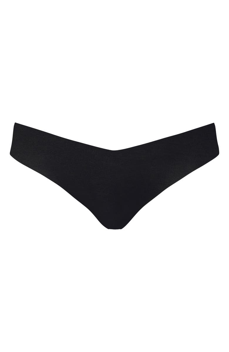Commando Microfiber Thong, Alternate, color, Black