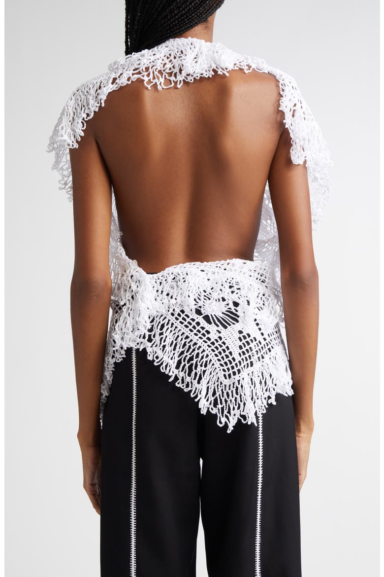 Drift Cotton Crochet Halter Top, Alternate, color, WHITE