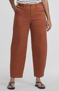 Lands' End Plus Size Chino High Rise Barrel Leg Utility Ankle Pants