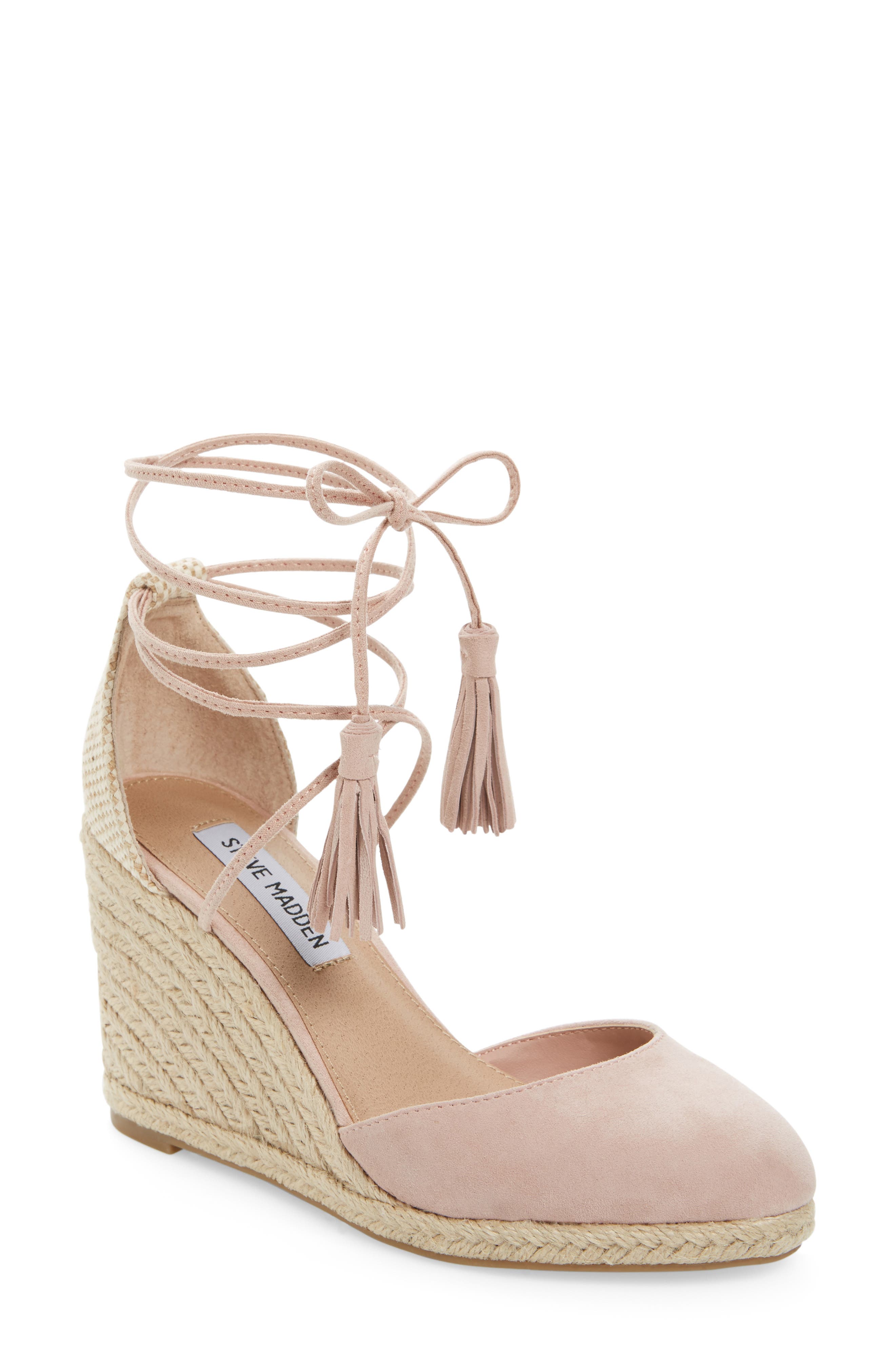 Bestow Wraparound Wedge, Main, color, PINK SUEDE